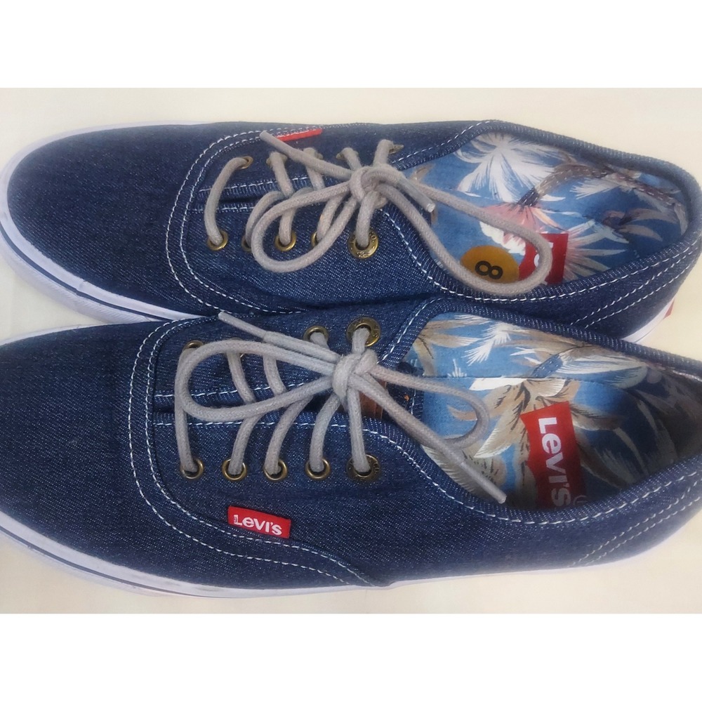 Levi's Denim Sneakers Casual Lace Up Floral Interior Men's Size 8